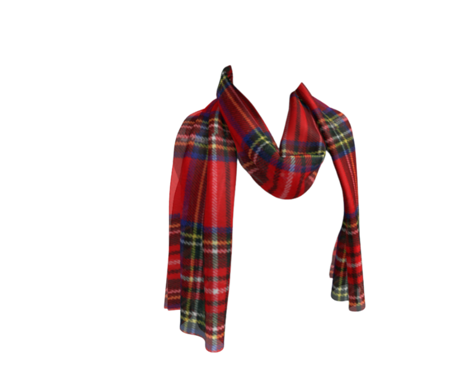 Green and Red Plaid Long Scarf