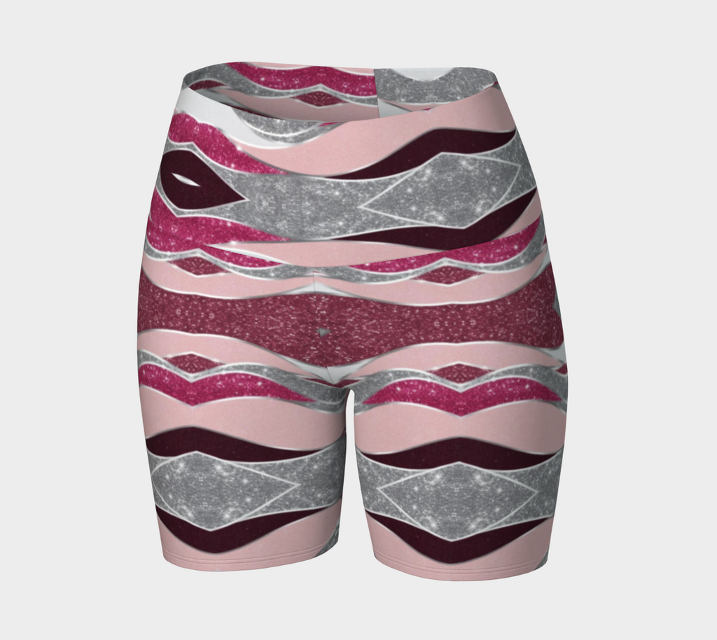 Pink Stripe Yoga Shorts