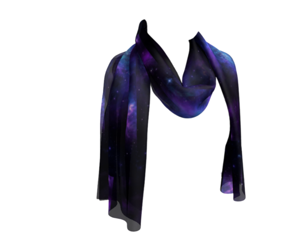 Blue Night Long Scarf