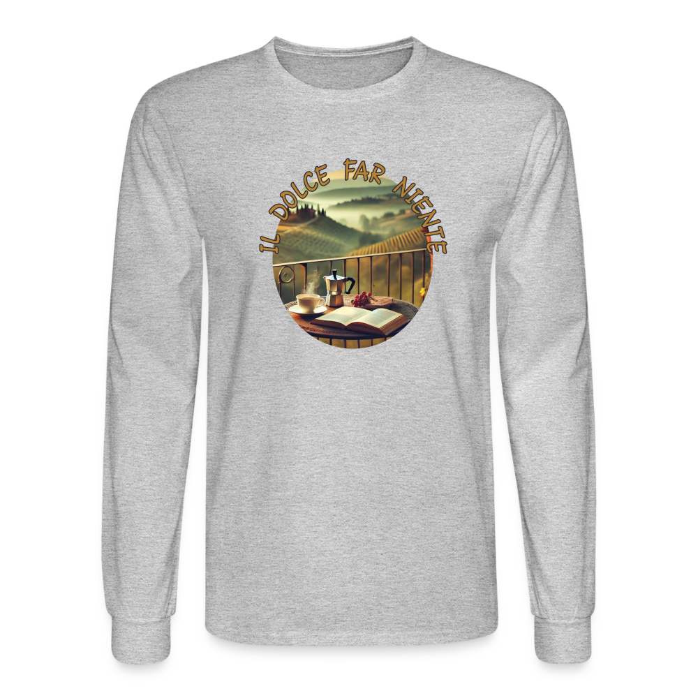 Il Dolce Far Niente Mens Long Sleeve Tee - heather gray