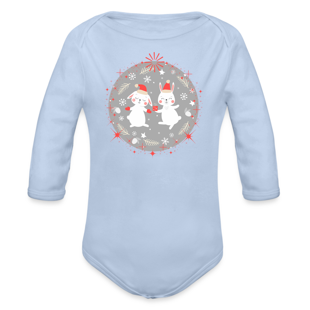 Organic Long Sleeve Baby Bodysuit - sky