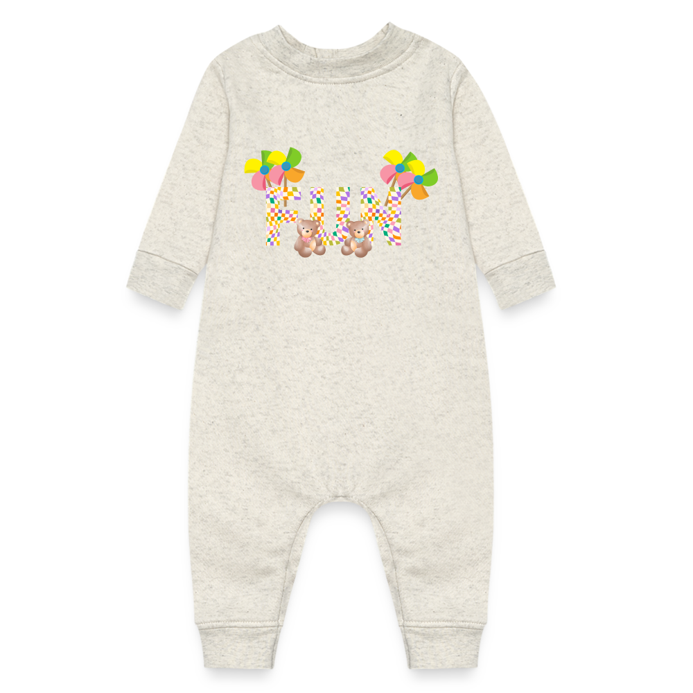 Fun Baby Fleece One Piece - heather oatmeal