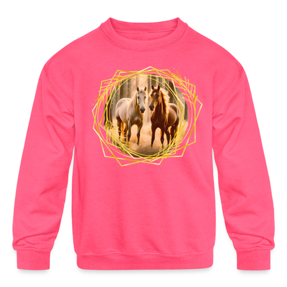 Kids' Crewneck Sweatshirt - neon pink