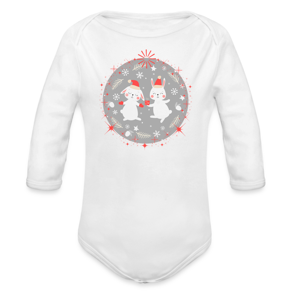 Organic Long Sleeve Baby Bodysuit - white