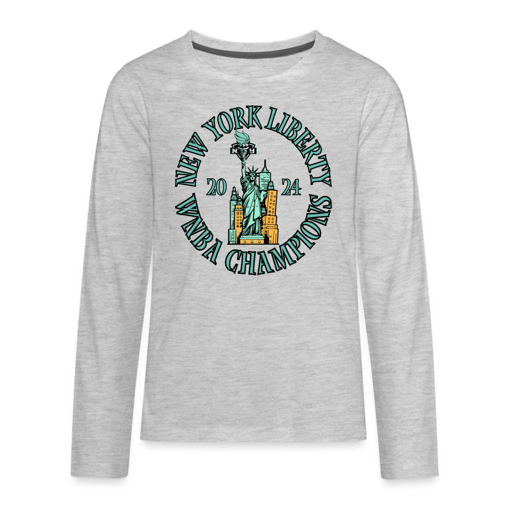 New York Liberty Kids' Premium Long Sleeve T-Shirt - heather gray