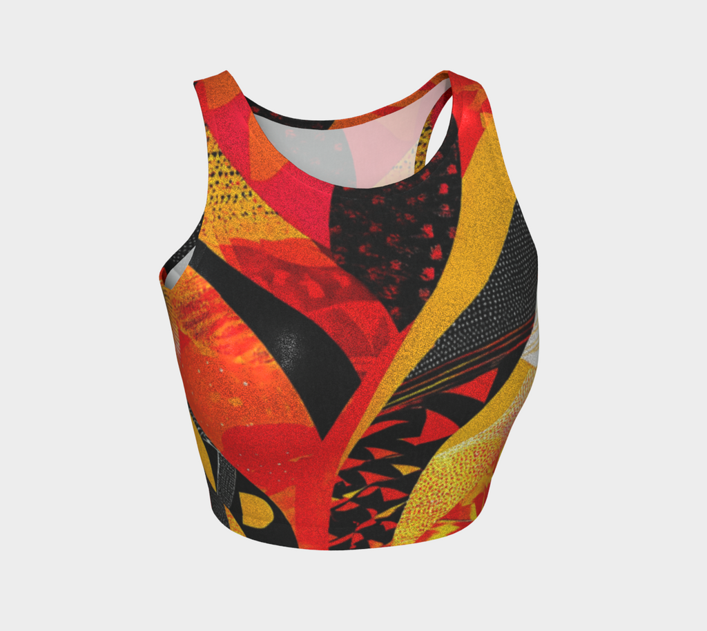 Orange, Yellow and Black Glamour Crop Top
