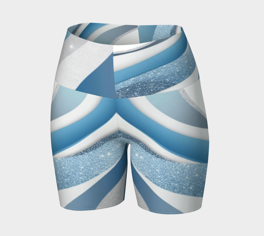 Blue Sparkle Yoga Shorts
