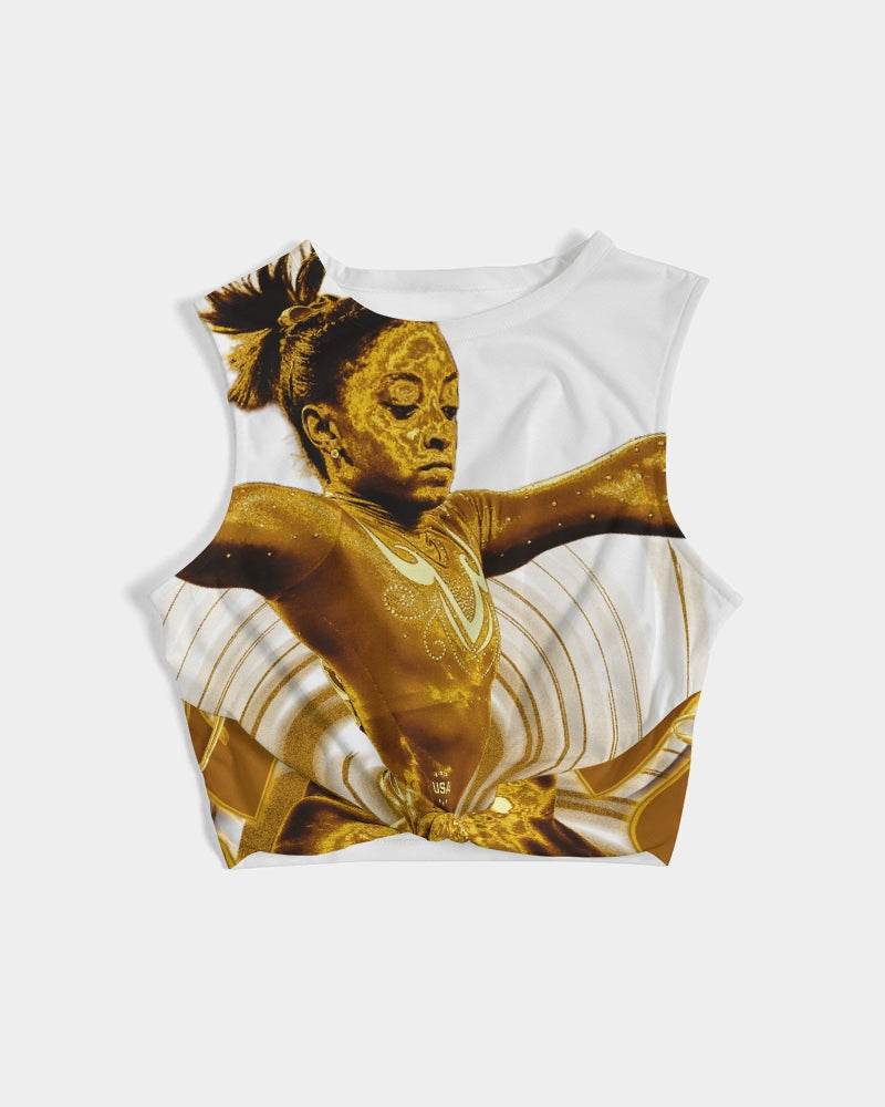 Simone in Gold Twist-Front Tank