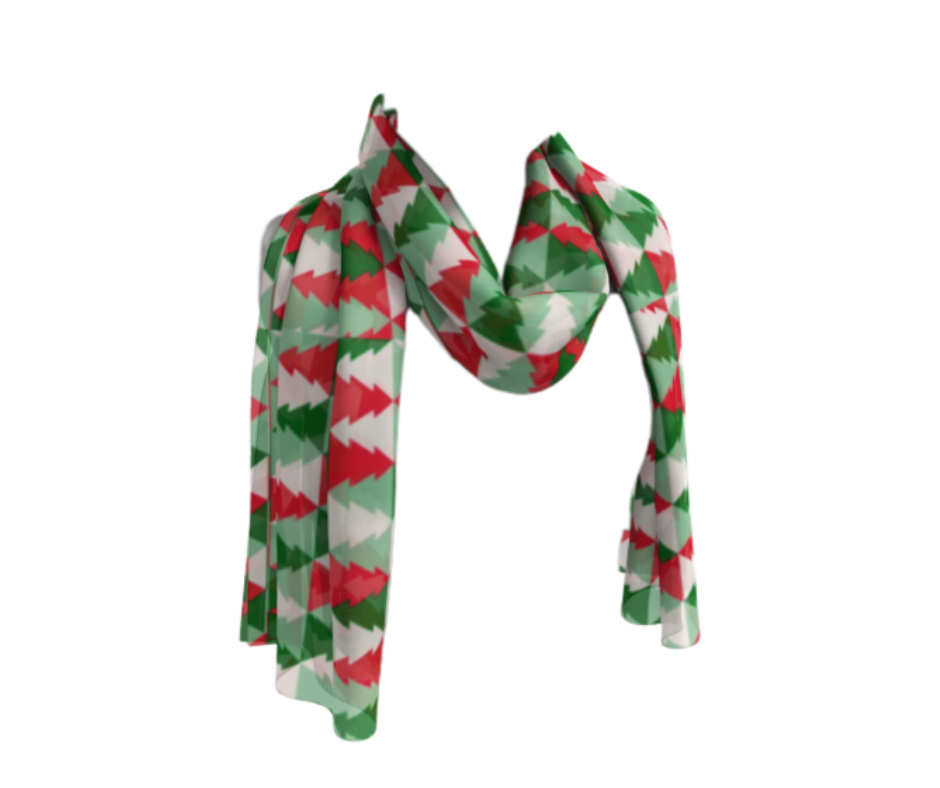 Green and Red Trees Long Scarf