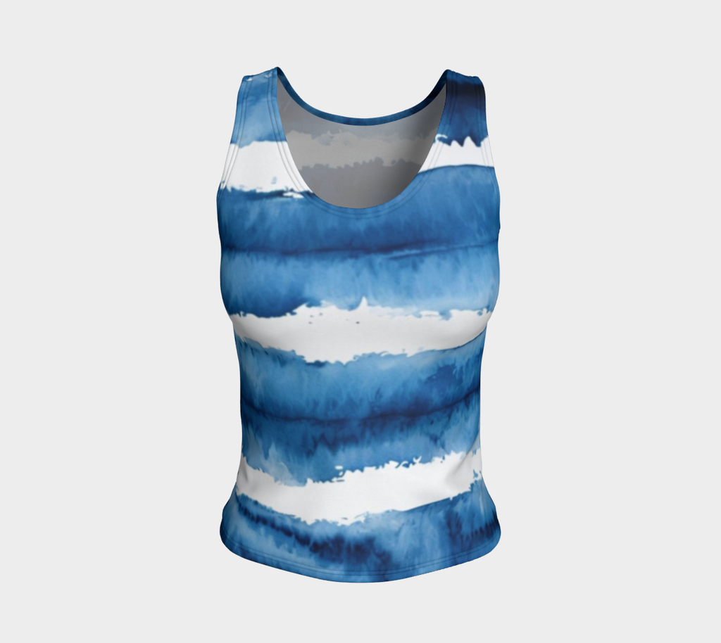 Indigo Lines Fitted Tank Top