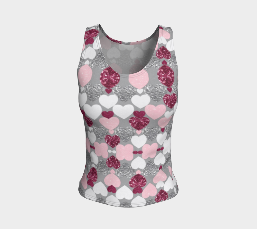 Hearts Galore Fitted Tank Top