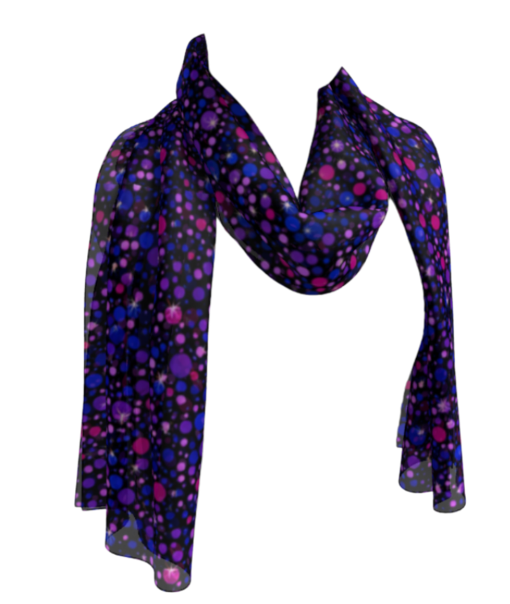 Dotty Purple Long Scarf