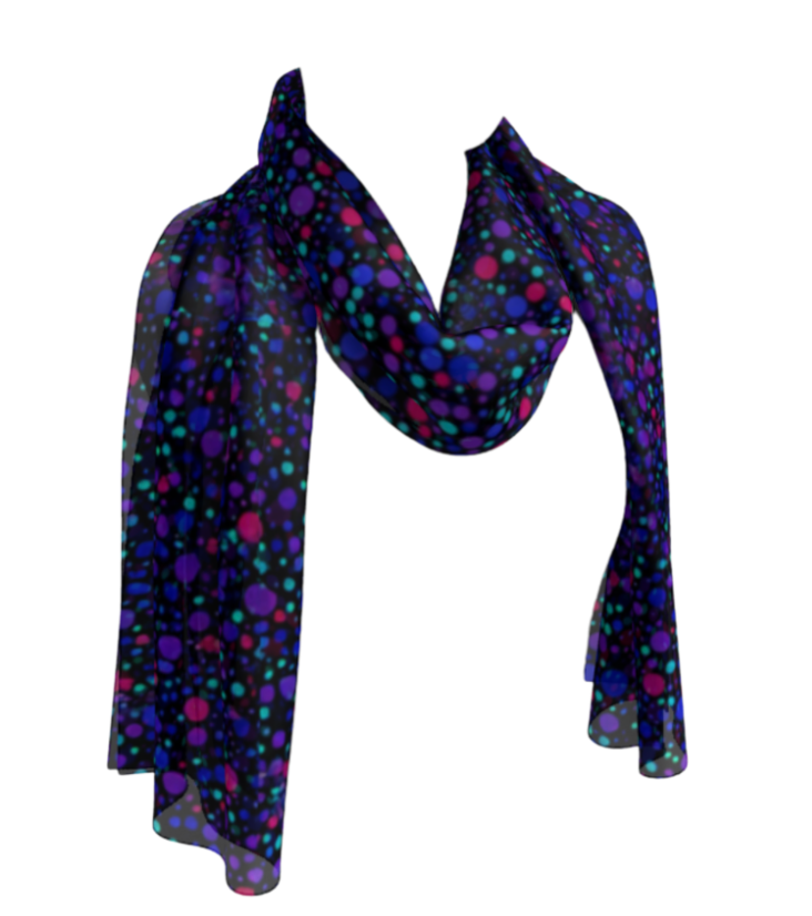 Berries at Night Long Scarf