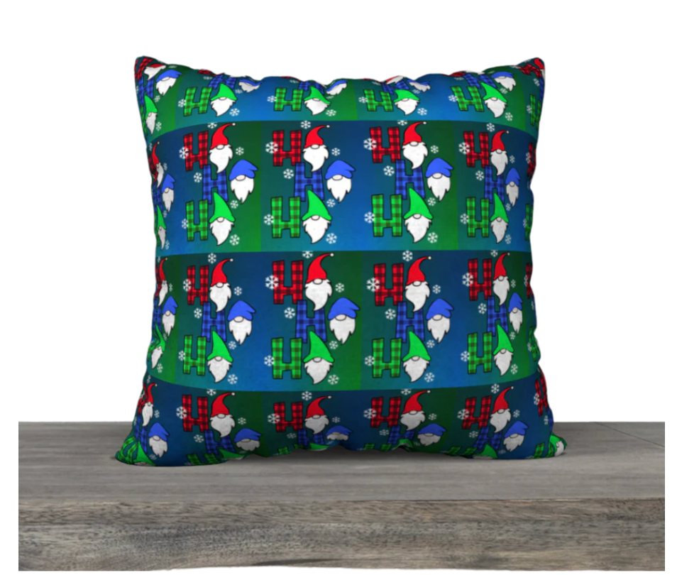 HoHoHo Red Houndstooth Pillow Case