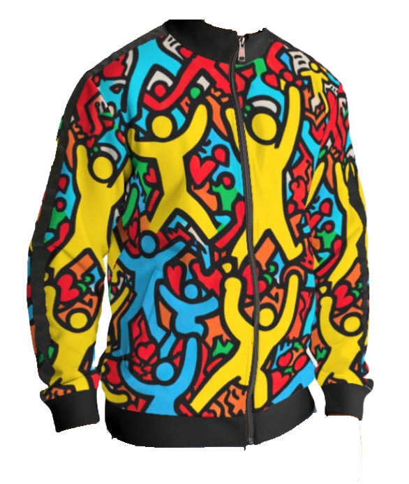 Keith Haring People Men's Stripe Sleeve Track Jacket