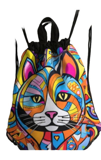 Here come the cats! Drawstring Bag