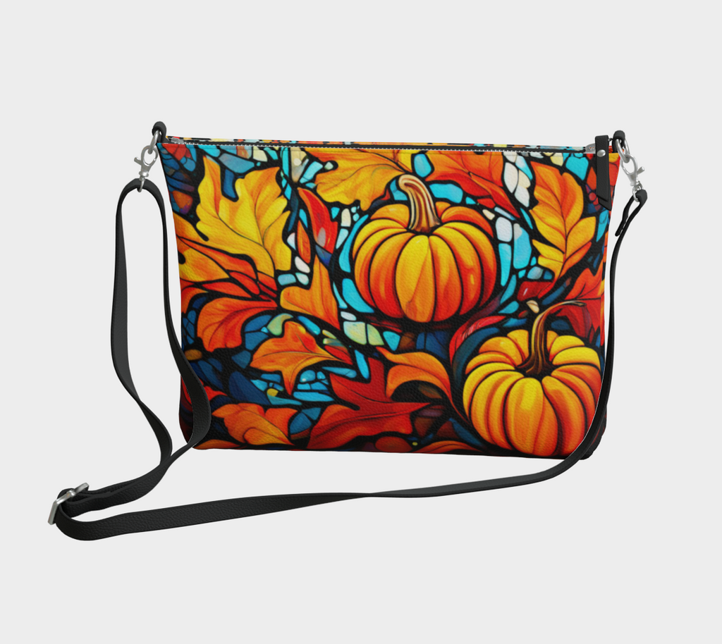 Pumpkin Time Vegan Leather Crossbody Bag