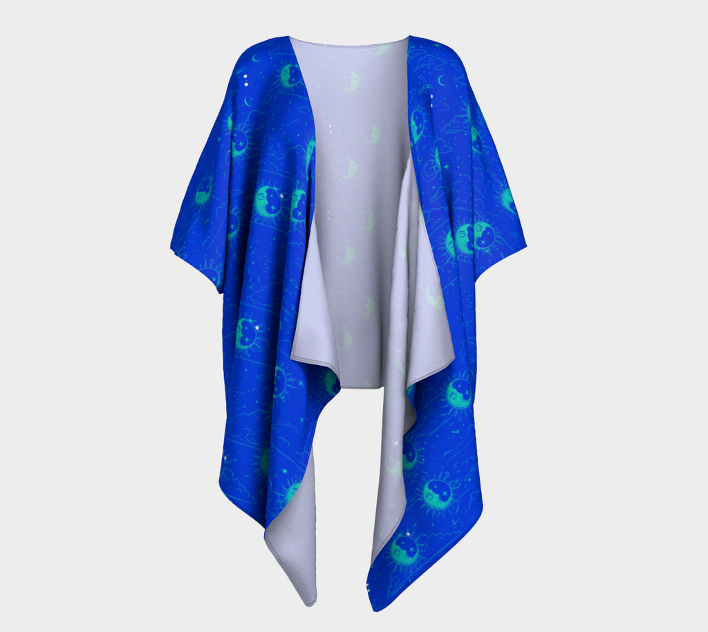 Blue Moon Draped Kimono