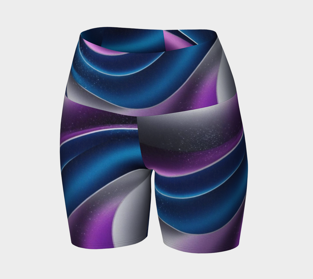 Purple Stripe Yoga Shorts