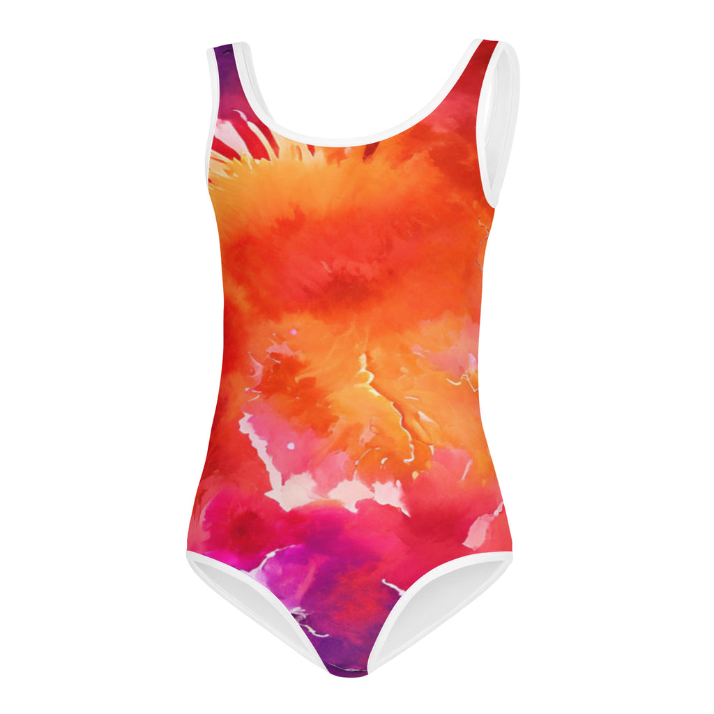 Orange Tie Dye Kids Swimsuit