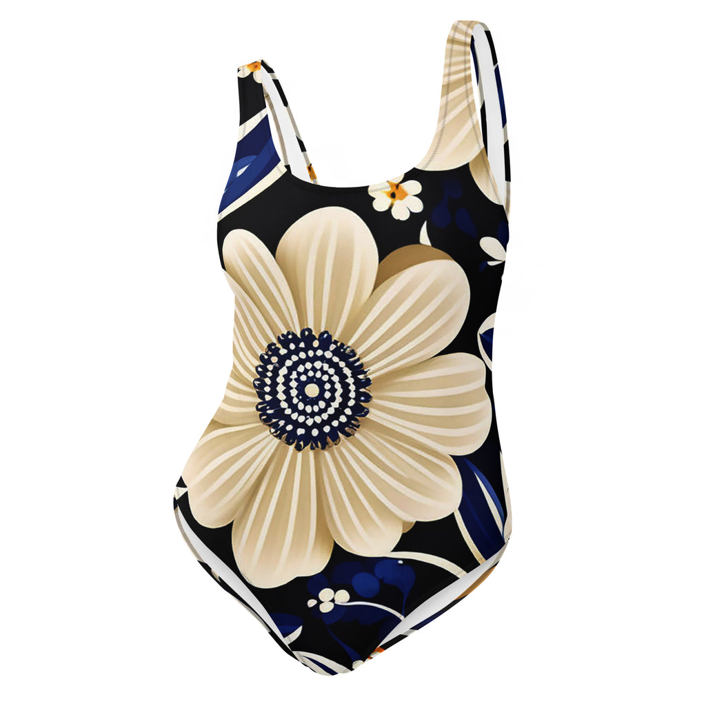 Large Flower Print One-Piece Swimsuit