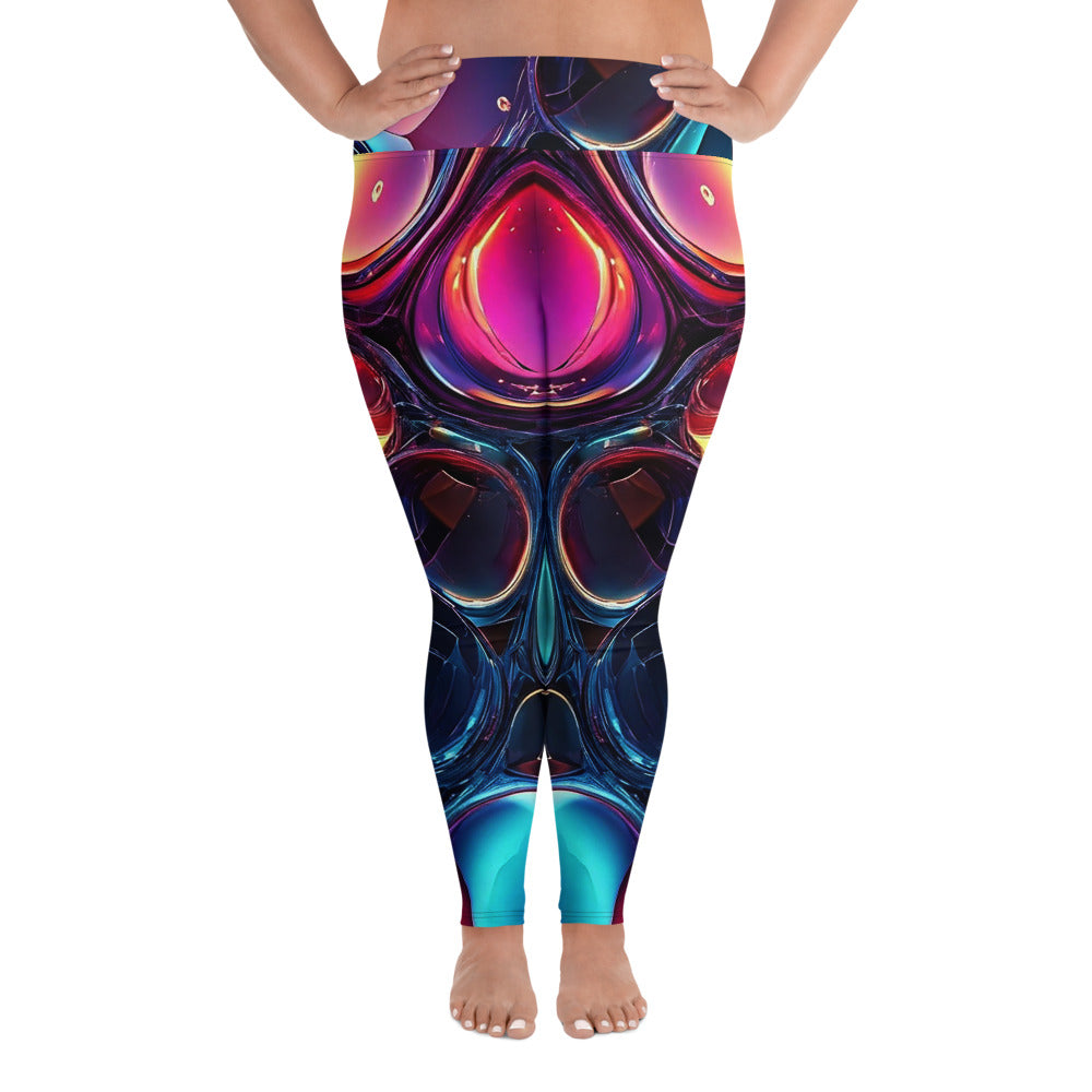 Abstract Fluidity Plus Size Leggings