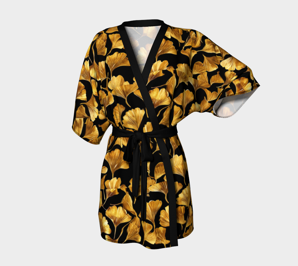 Golden Gingko Kimono Robe