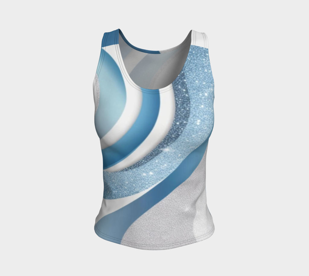 Blue Sparkle Fitted Tank Top