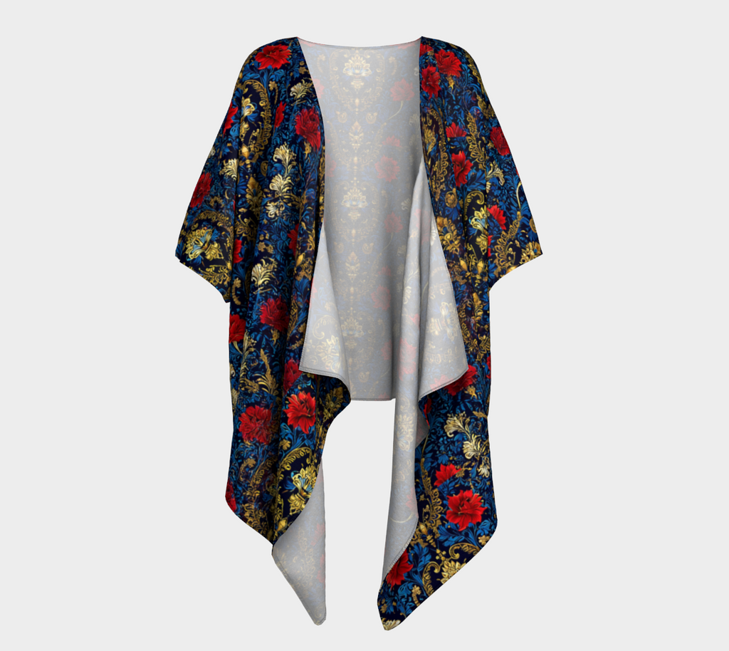 Royal Print Draped Kimono