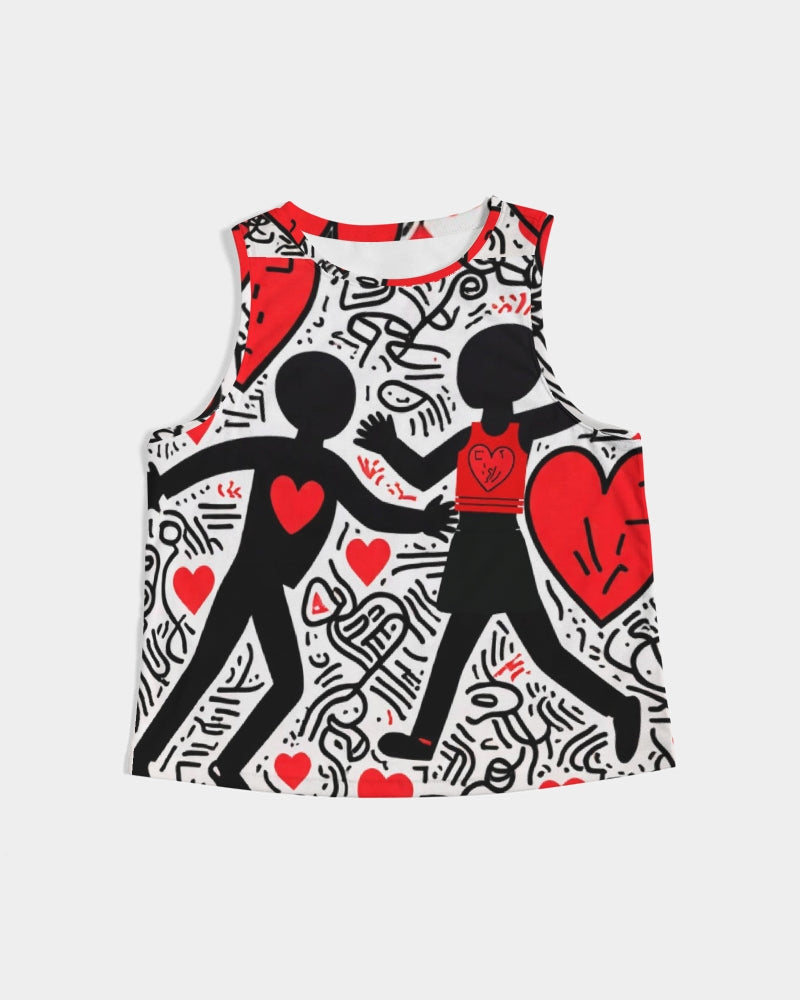 Original Take On Keith Haring Art Women's Cropped Tank