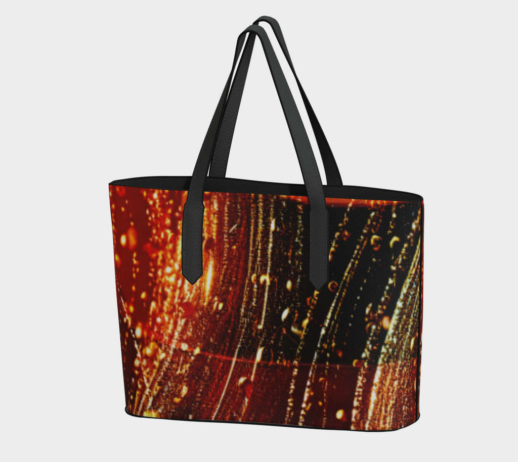 Red Wine Vegan Leather Tote Bag