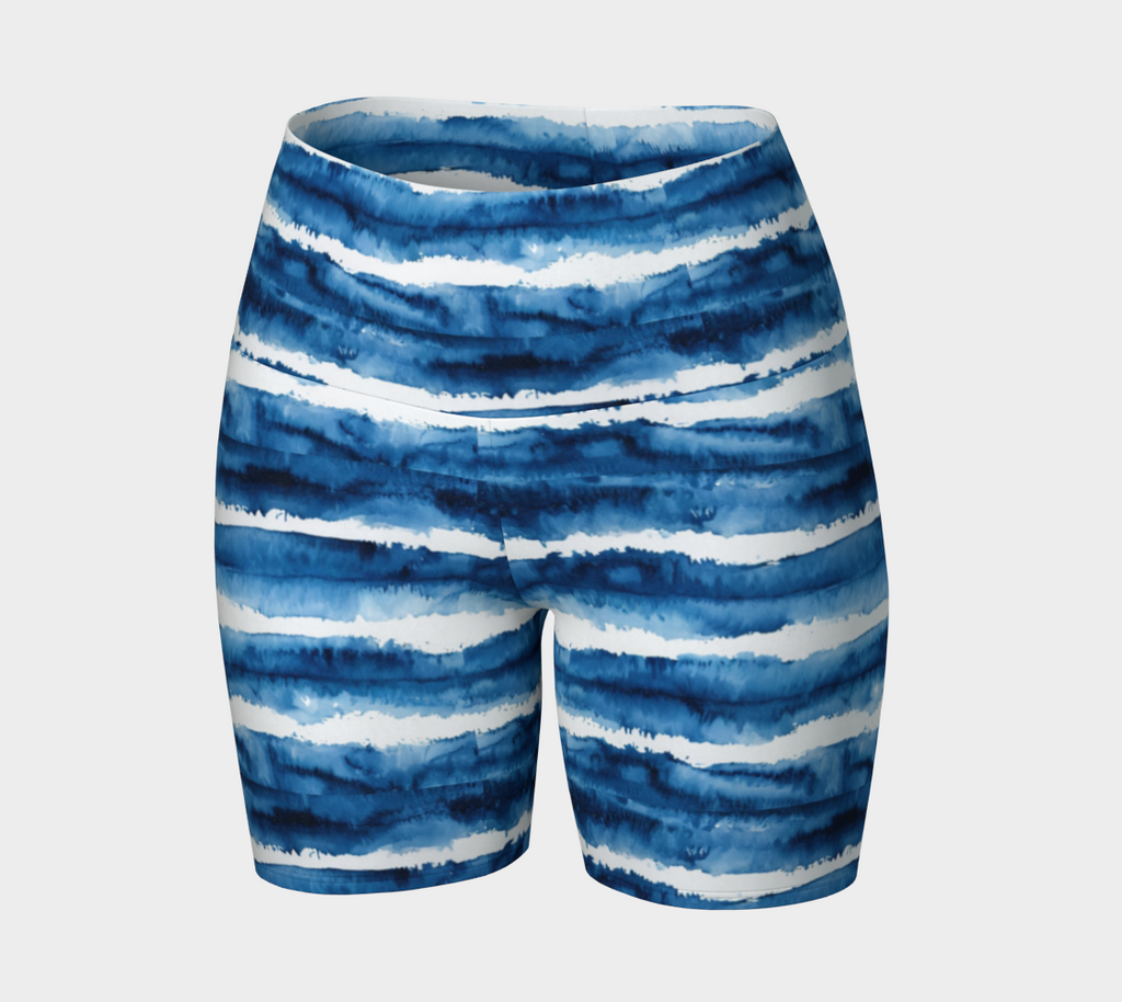 Indigo Lines Yoga Shorts