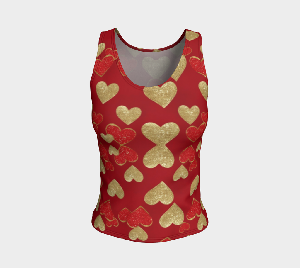 Hearts of Gold Fitted Tank Top