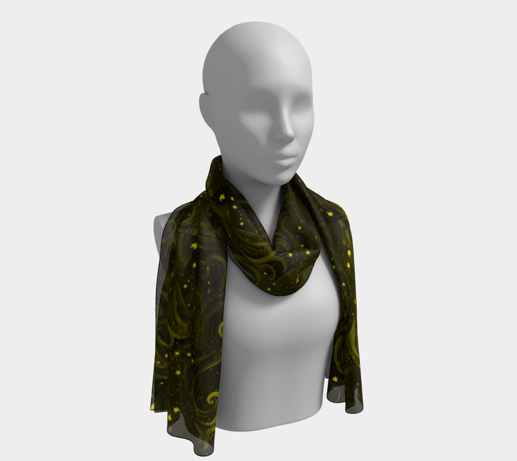 Green Glitter Long Scarf