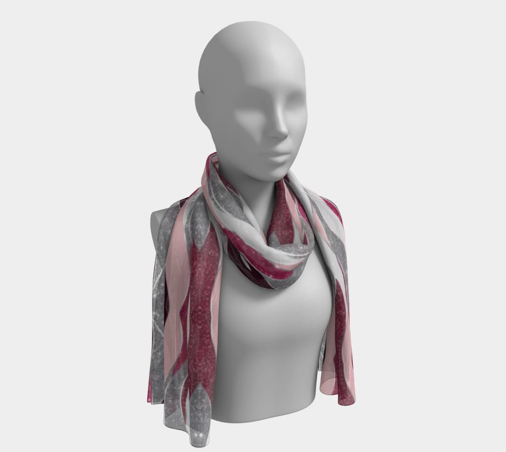 Pink and Grey Long Scarf