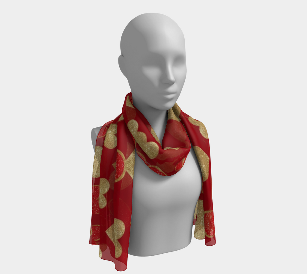 Hearts Galore Long Scarf
