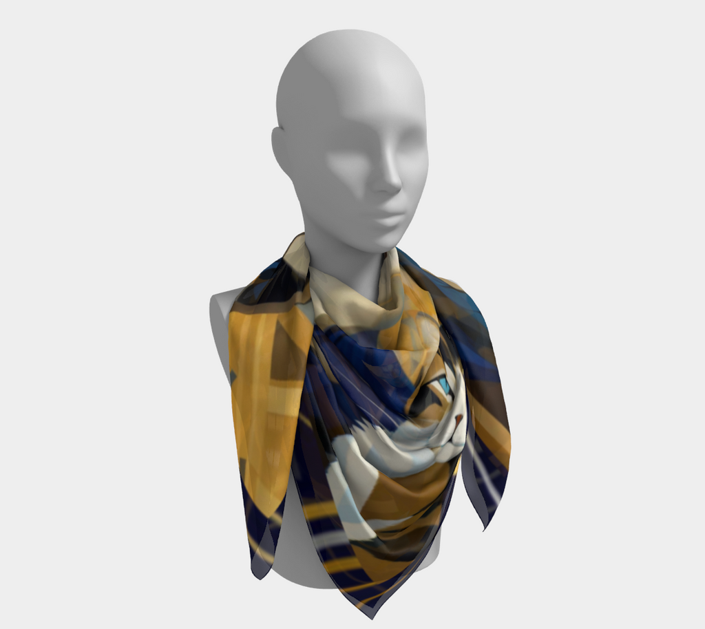 Art Deco Cat Lady Square Scarf