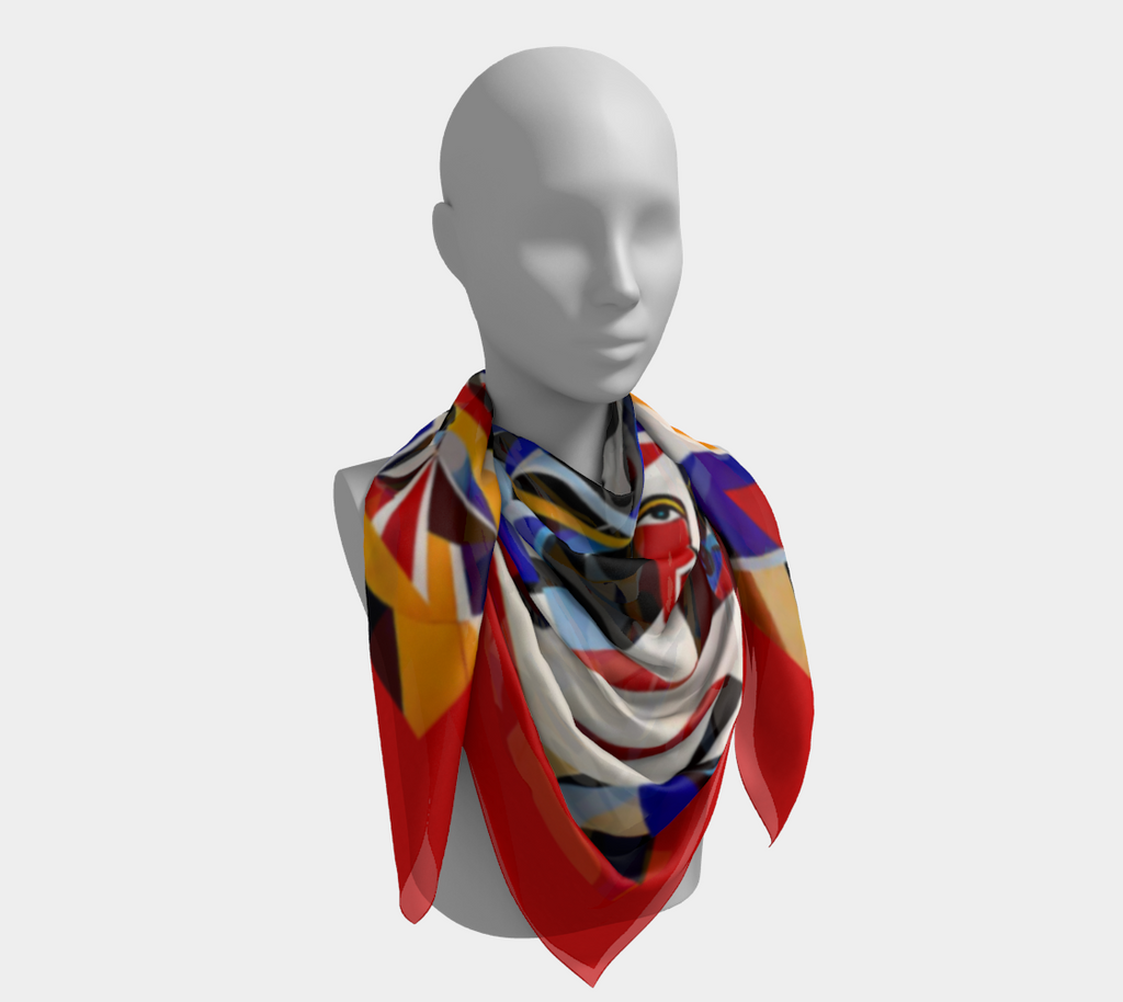 Abstract Faces Square Scarf