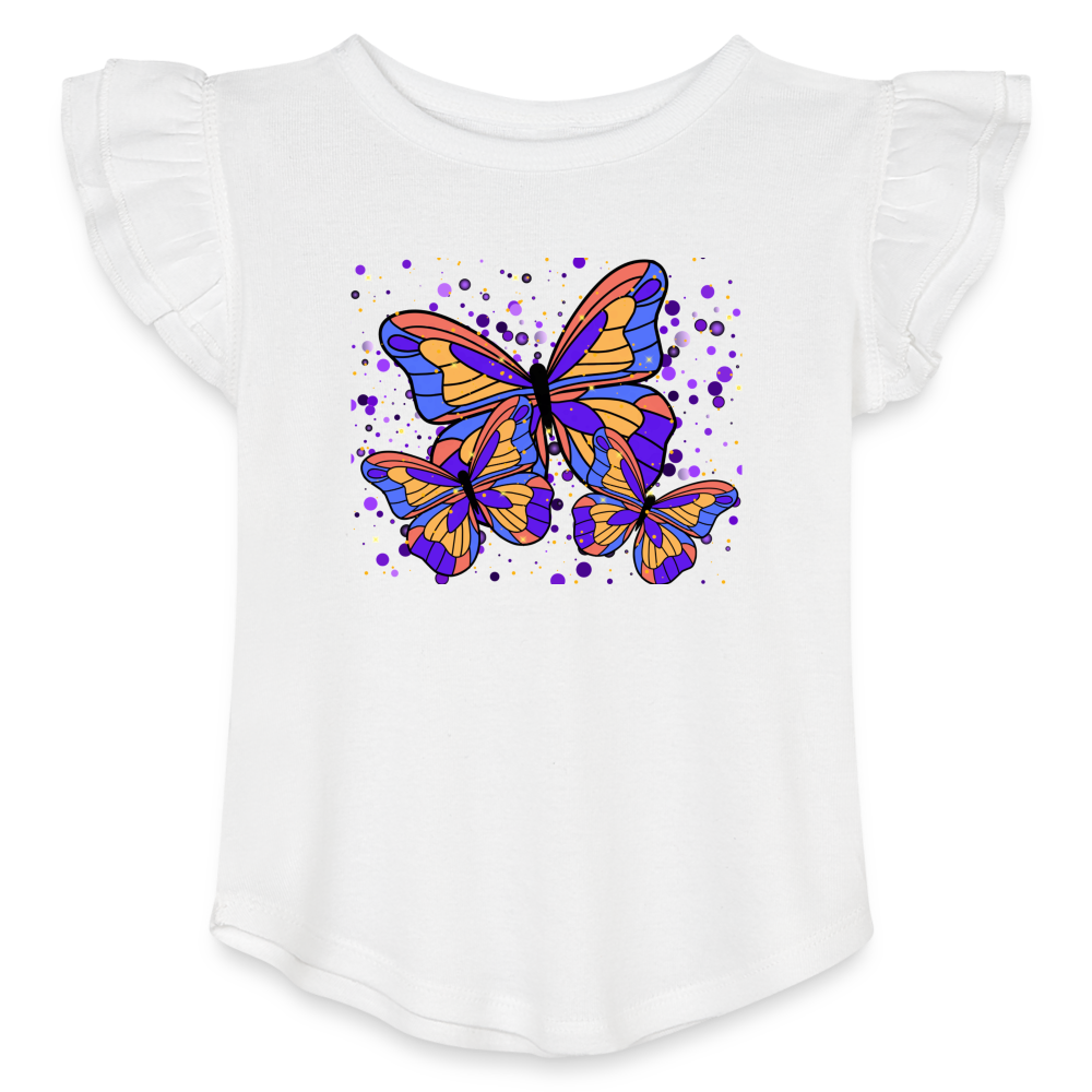 Toddler Girls Flutter T-shirt - white